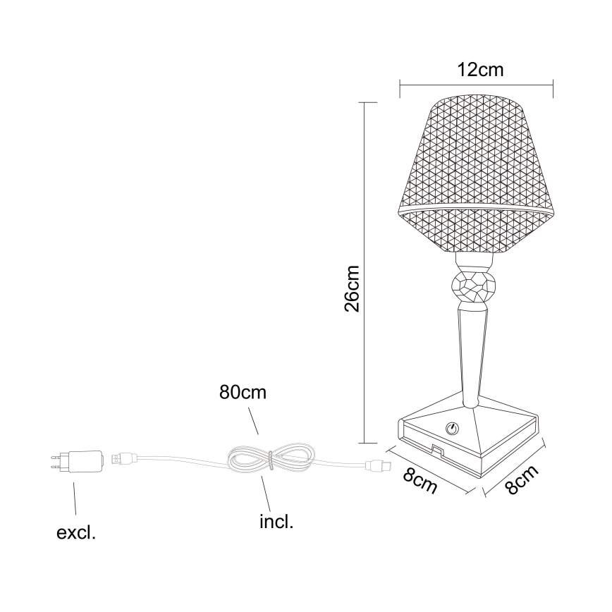 Globo - LED регулируема настолна лампа с докосване LED/1W/5V 2700/4000/6500K 800 mAh