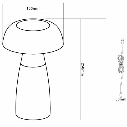 Globo - Презареждаема димируема настолна LED лампа LED/1,5W/5V 800 mAh 2700K/4000K/6500K