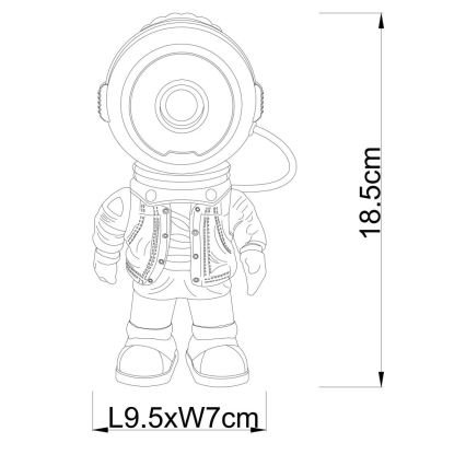 Globo - LED Димируем проектор LED/3W/5V астронавт