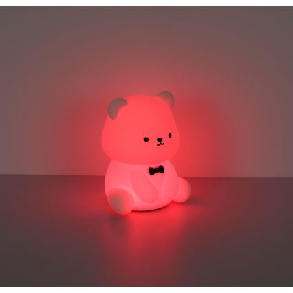 Globo - LED RGBW димируема презареждаема детска нощна лампа LED/1W/5V 1200 mAh мечка
