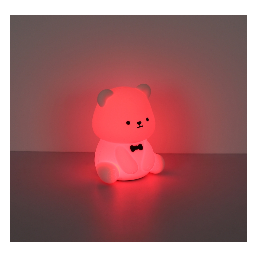 Globo - LED RGBW димируема презареждаема детска нощна лампа LED/1W/5V 1200 mAh мечка