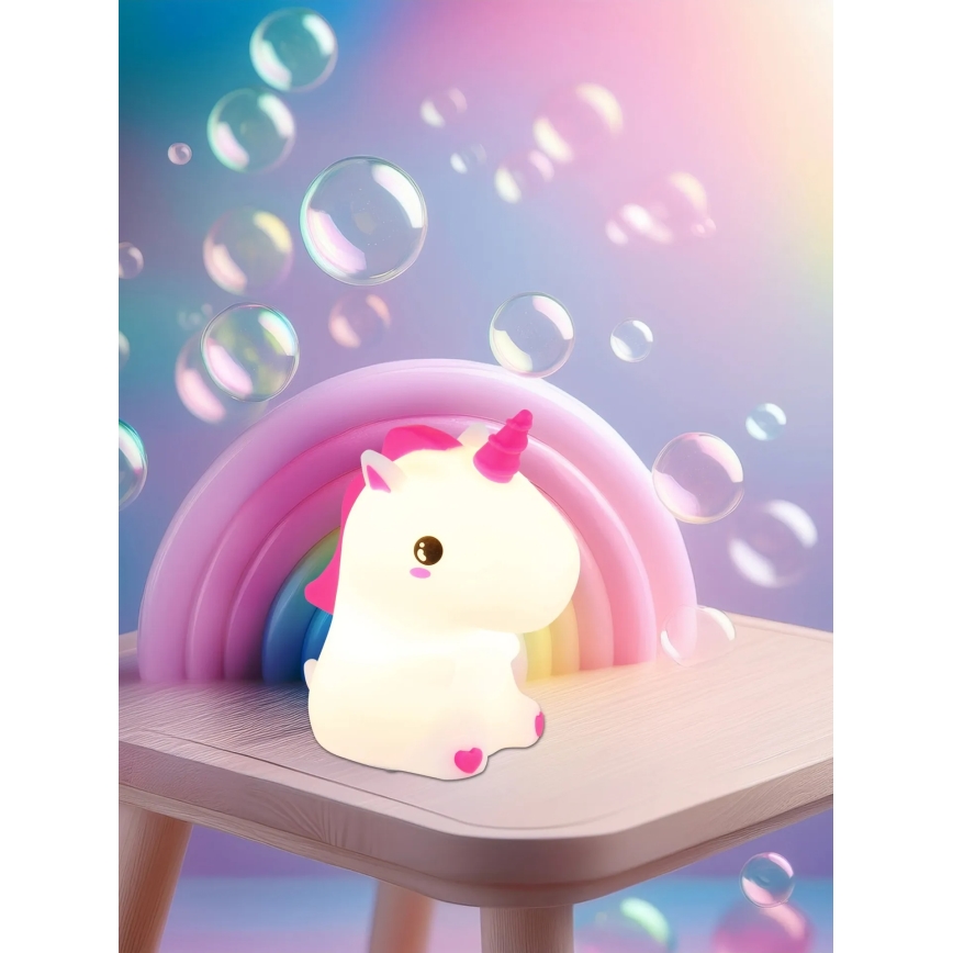 Globo - LED RGBW димируема презареждаема детска нощна лампа LED/1,5W/5V 1200 mAh еднорог