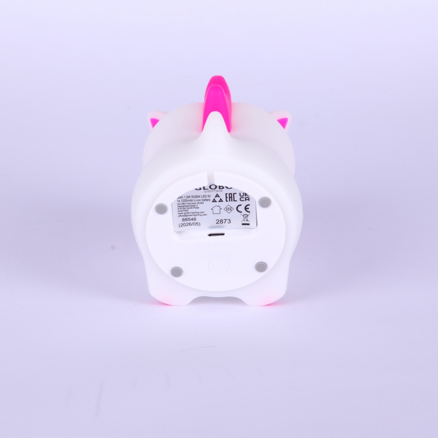 Globo - LED RGBW димируема презареждаема детска нощна лампа LED/1,5W/5V 1200 mAh еднорог