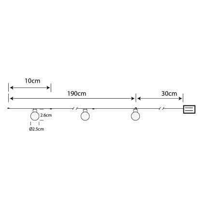 Globo - LED гирлянд 20xLED/2xAA 2,2m топло бяло