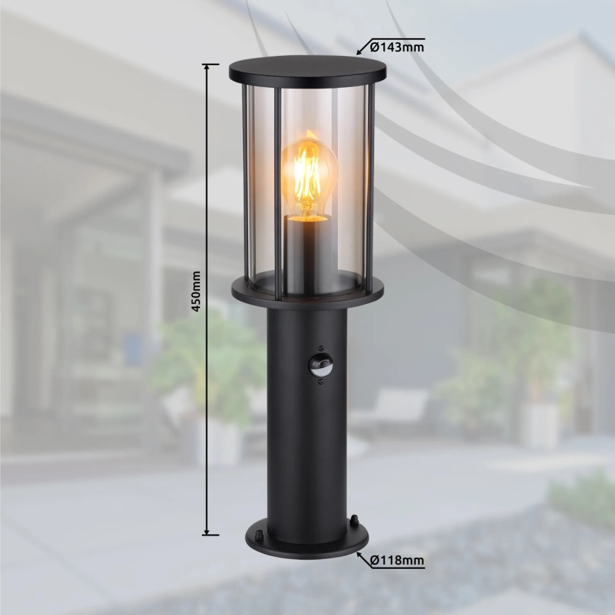 Globo - Екстериорна лампа със сензор 1xE27/60W/230V IP54 45 см