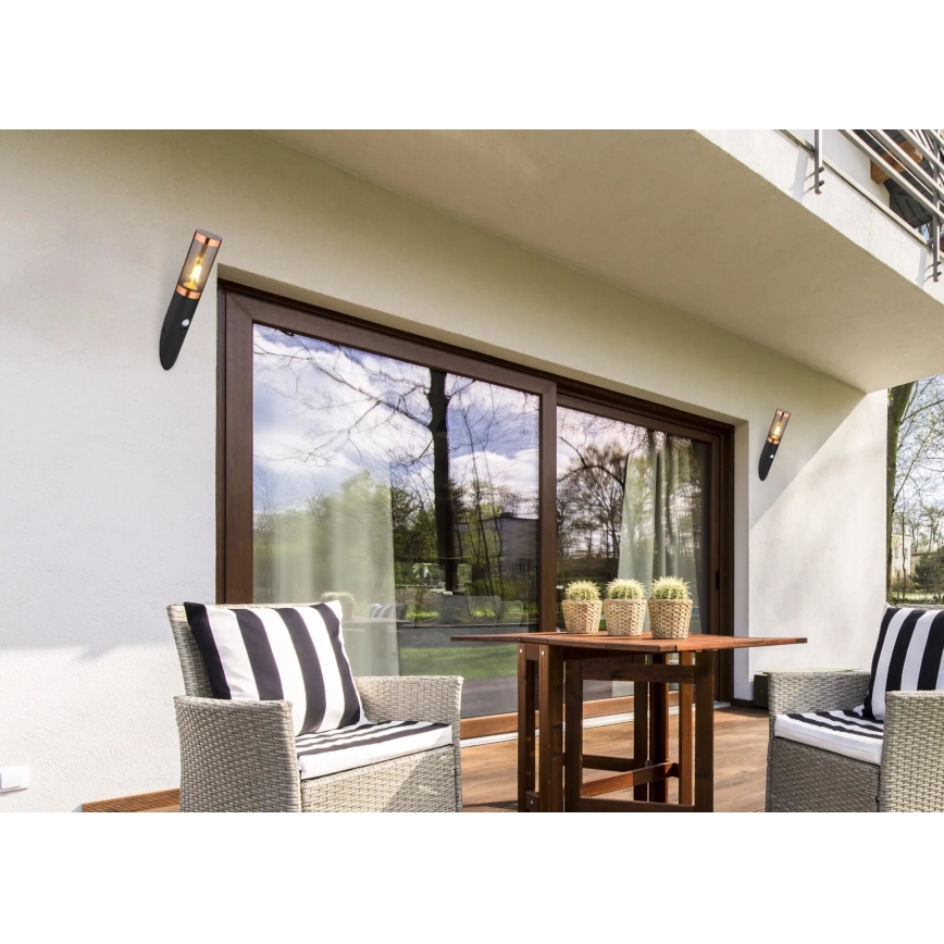 Globo - Екстериорен аплик 1xE27/23W/230V IP44 черен/меден