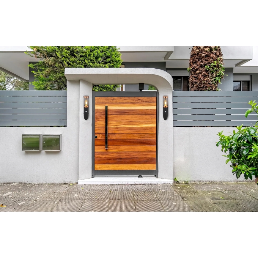 Globo - Екстериорен аплик със сензор 1xE27/15W/230V IP44 черен/меден