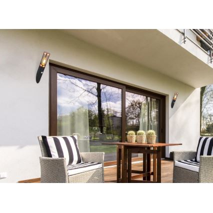 Globo - Екстериорен аплик със сензор 1xE27/15W/230V IP44 черен/меден