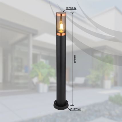 Globo - Екстериорна лампа 1xE27/23W/230V IP44 80 см черен/меден