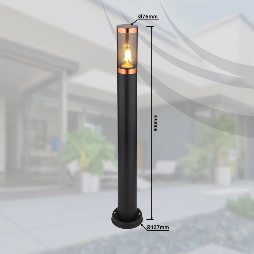 Globo - Екстериорна лампа 1xE27/23W/230V IP44 80 см черен/меден