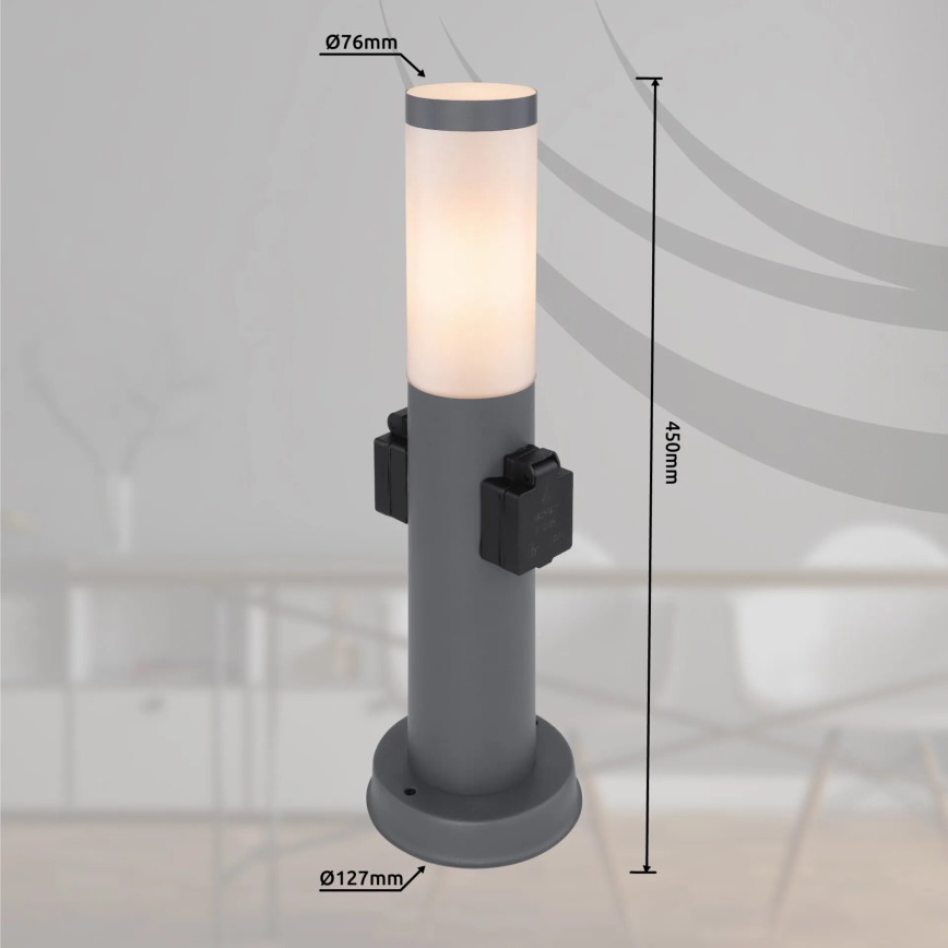 Globo 3158AK - Екстериорна лампа с 2 контакта BOSTON 1xE27/23W/230V IP44