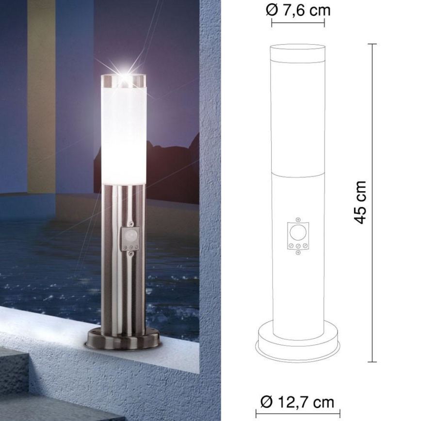 Globo - Екстериорна лампа със сензор 1xE27/60W/230V IP44