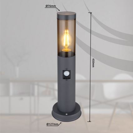 Globo - Екстериорна лампа със сензор 1xE27/15W/230V 45 см IP44