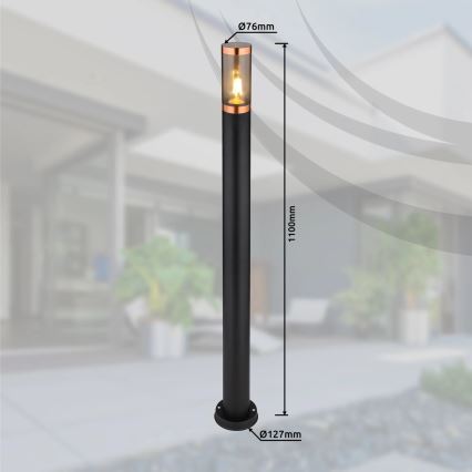 Globo - Екстериорна лампа 1xE27/23W/230V IP44 110 см черен/меден