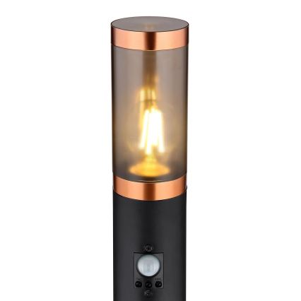 Globo - Екстериорна лампа със сензор 1xE27/15W/230V IP44 110 см черен/меден