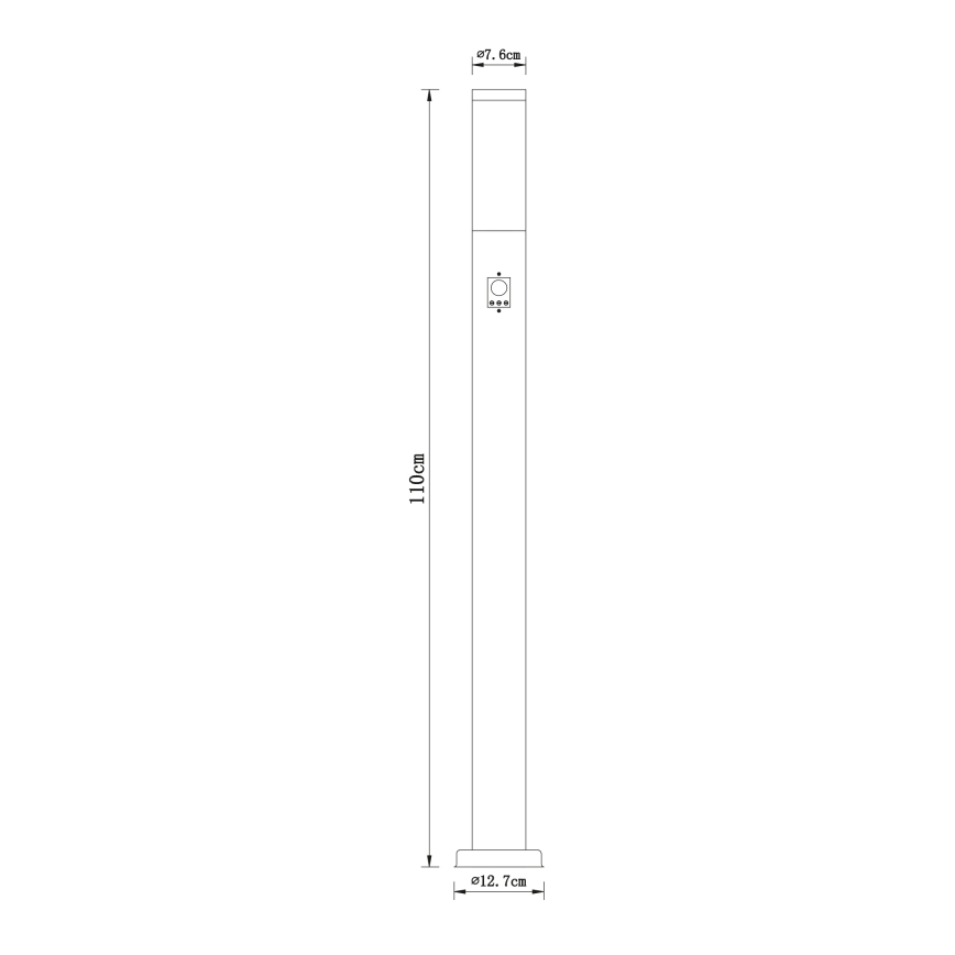 Globo - Екстериорна лампа със сензор 1xE27/60W/230V 110 см IP44