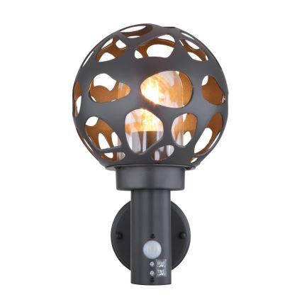 Globo - Екстериорна лампа със сензор 1xE27/15W/230V IP44
