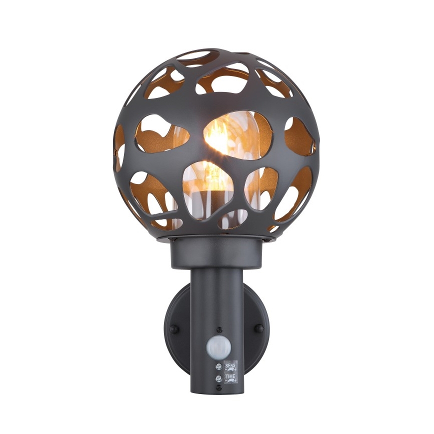 Globo - Екстериорна лампа със сензор 1xE27/15W/230V IP44