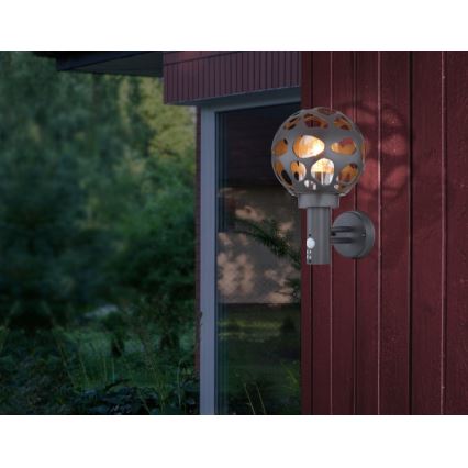 Globo - Екстериорна лампа със сензор 1xE27/15W/230V IP44