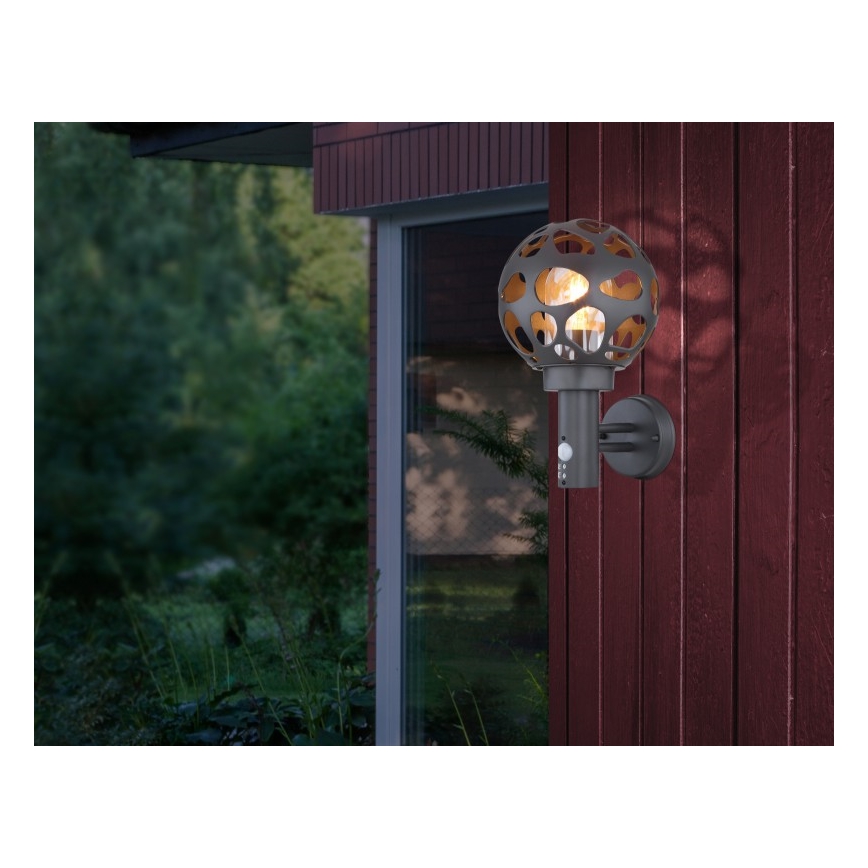 Globo - Екстериорна лампа със сензор 1xE27/15W/230V IP44
