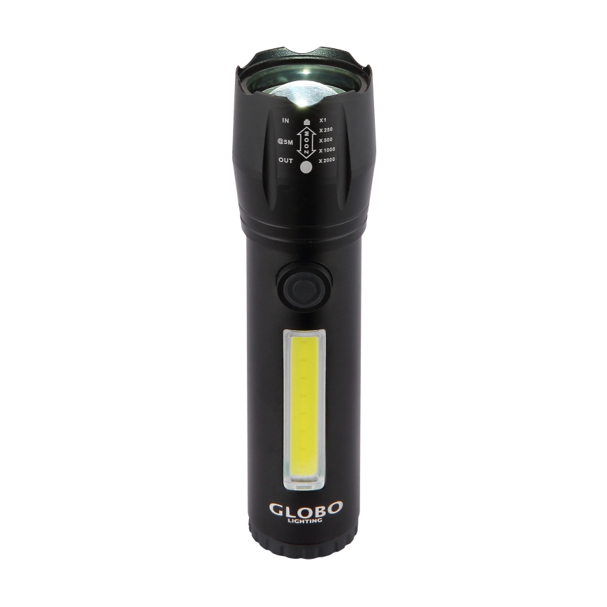 Globo - LED Акумулаторно фенерче LED/3W/5V + COB/3W 5500K 1200 mAh