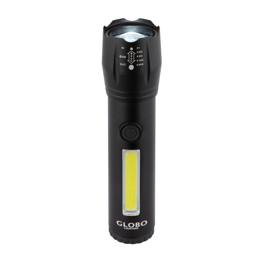 Globo - LED Акумулаторно фенерче LED/3W/5V + COB/3W 5500K 1200 mAh
