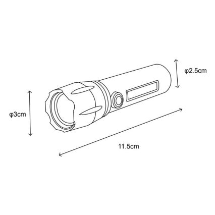 Globo - LED Акумулаторно фенерче LED/3W/5V + COB/3W 5500K 1200 mAh