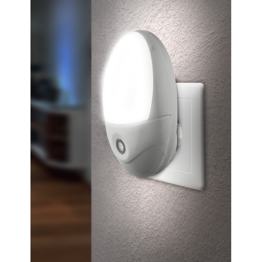 Globo - LED Контакт с ориентировъчна светлина със сензор 4xLED/0,6W/230V 6500K