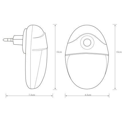 Globo - LED Контакт с ориентировъчна светлина със сензор 4xLED/0,6W/230V 6500K