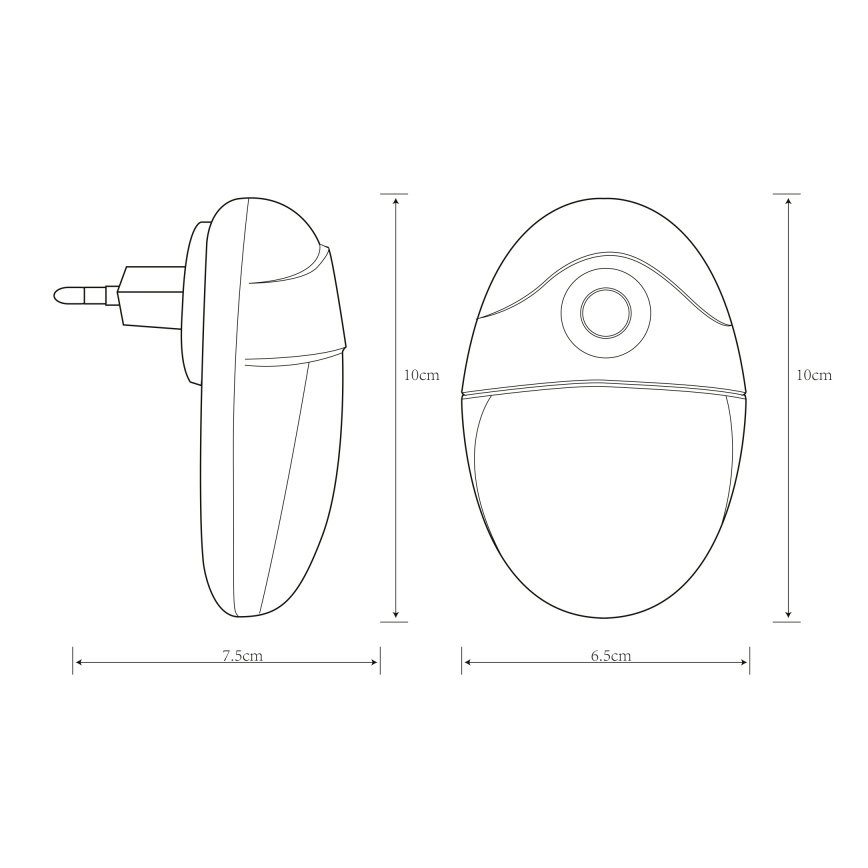 Globo - LED Контакт с ориентировъчна светлина със сензор 4xLED/0,6W/230V 6500K