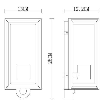Globo - Екстериорен аплик със сензор 1xE27/60W/230V IP44 черен