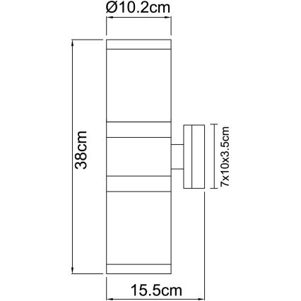 Globo - Екстериорна Стенна лампа 2xE27/60W/230V IP44