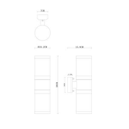 Globo - Екстериорен аплик 2xE27/60W/230V IP44