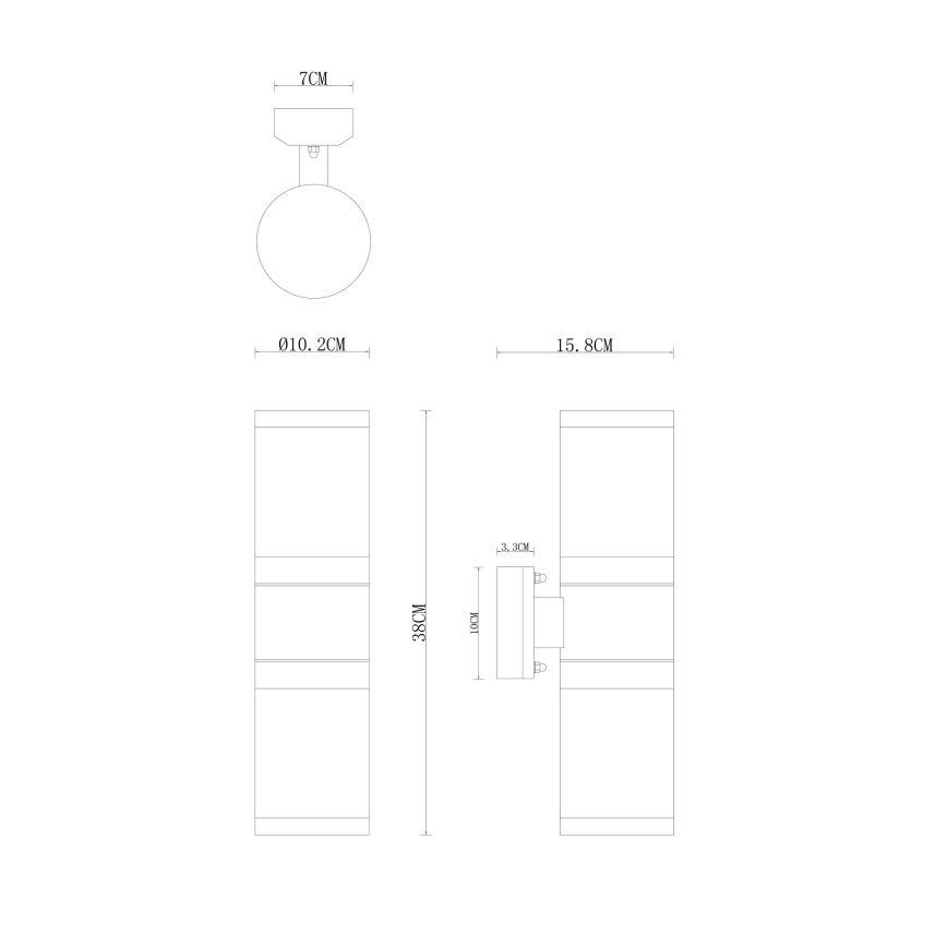 Globo - Екстериорен аплик 2xE27/60W/230V IP44
