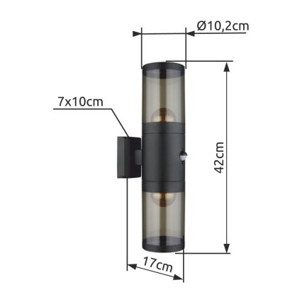 Globo - Екстериорен аплик 2xE27/60W/230V IP44