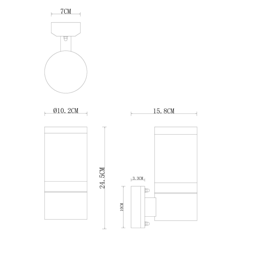 Globo - Екстериорен аплик 1xE27/60W/230V IP44