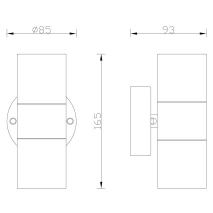Globo - Екстериорен аплик 2xGU10/35W/230V IP44