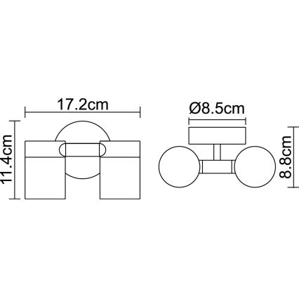 Globo 3207-2L - външна LED лампа STYLE 2xGU10/5W/230V IP44