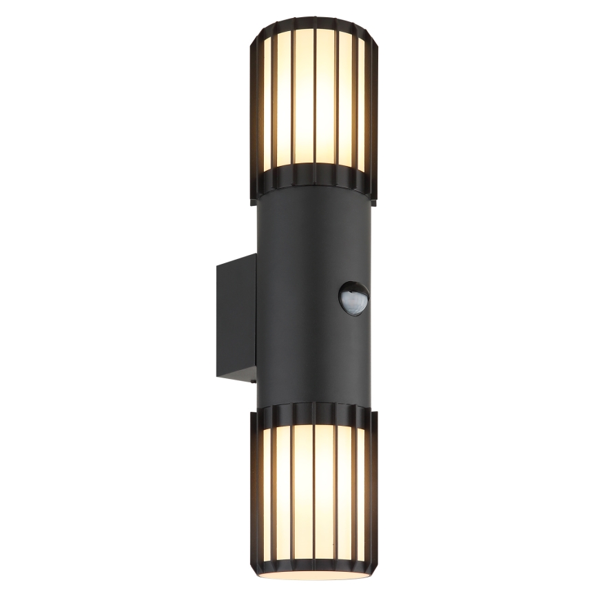 Globo - Външно стенно осветително тяло със сензор 2xE27/15W/230V IP54