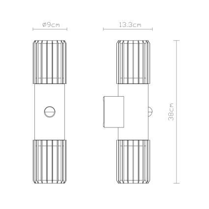 Globo - Външно стенно осветително тяло със сензор 2xE27/15W/230V IP54