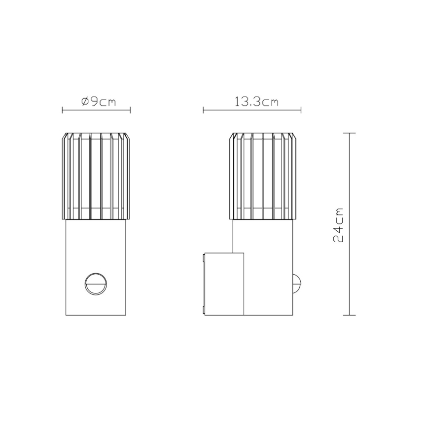 Globo - Външно стенно осветително тяло с вграден сензор 1xE27/15W/230V IP54