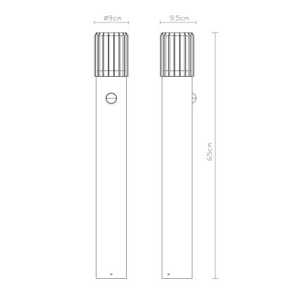 Globo - Външна лампа със сензор 1xE27/15W/230V IP54 65 см