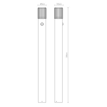 Globo - Външна лампа със сензор 1xE27/15W/230V IP54 100 cm