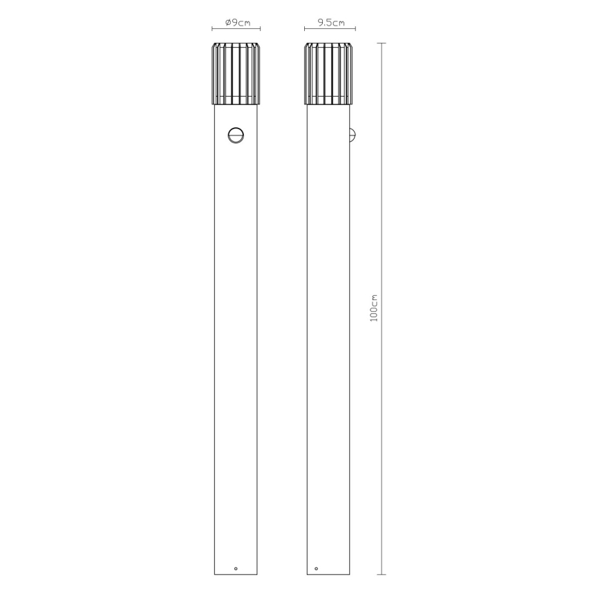 Globo - Външна лампа със сензор 1xE27/15W/230V IP54 100 cm