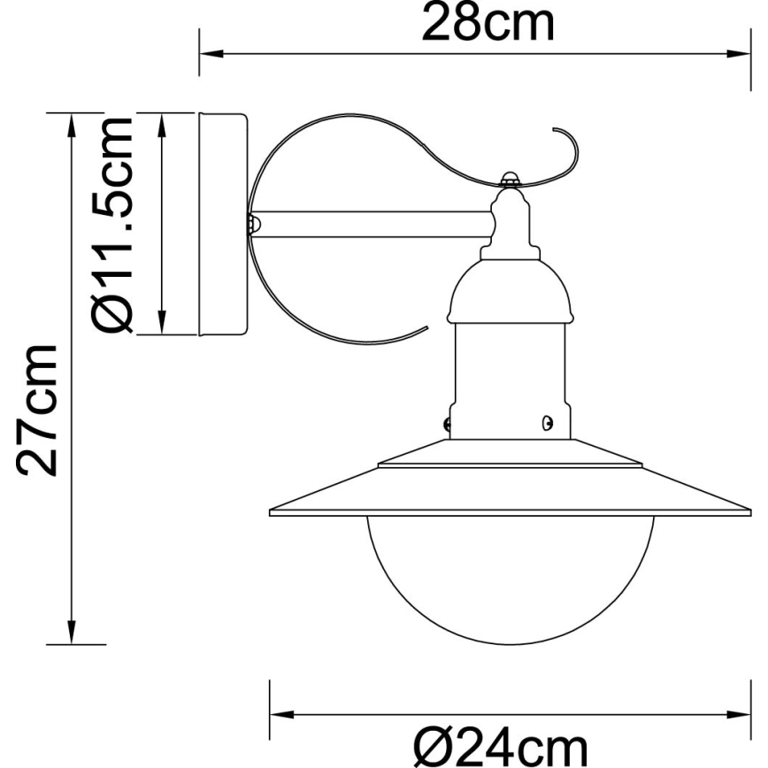 Globo - Външна стенна лампа 1xE27/23W/230V IP44
