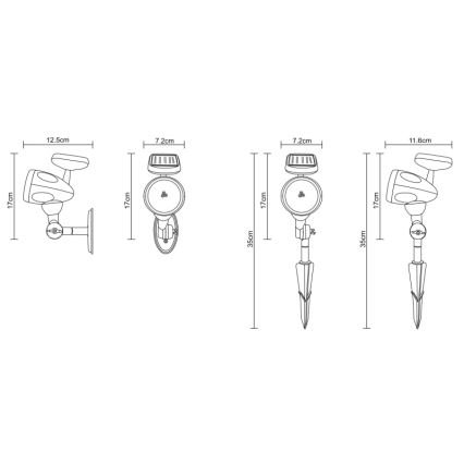 Globo - LED Соларно осветление 3xLED/0,06W IP44