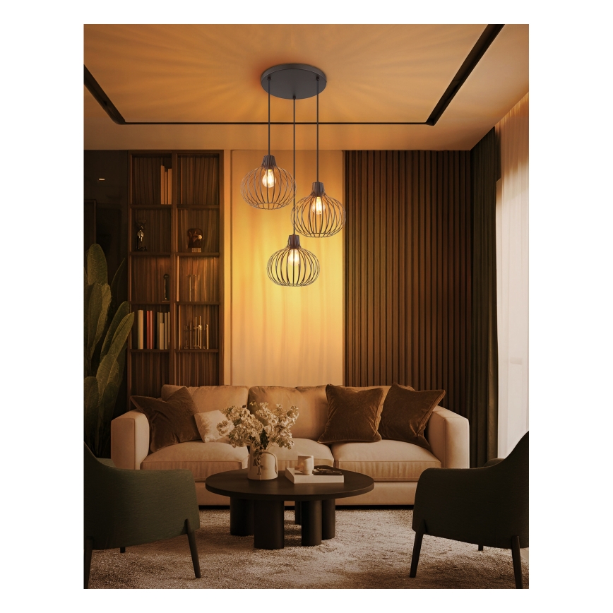 Globo - Полилей с кабелно окачване 3xE27/40W/230V