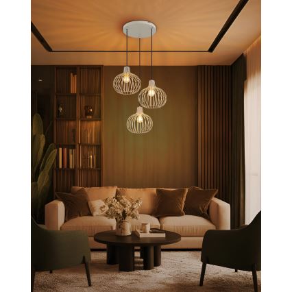 Globo - Полилей на кабел 3xE27/40W/230V бежов