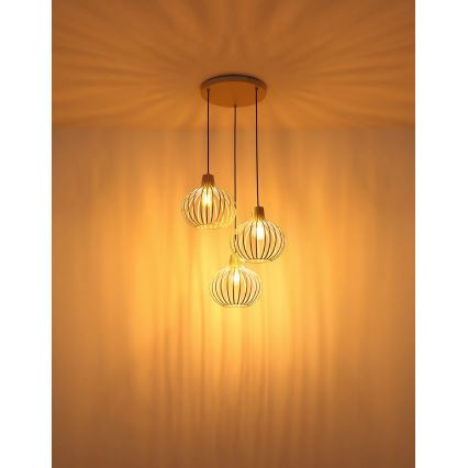 Globo - Полилей на кабел 3xE27/40W/230V бежов
