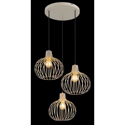 Globo - Полилей на кабел 3xE27/40W/230V бежов